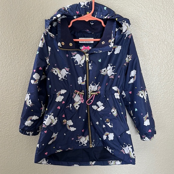 H&M Jackets & Coats Hm Toddler Girls Navy Blue Unicorn Hooded